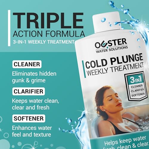 Bio Ouster 3in1 Weekly Cold Plunge Water Treatment - Cleaner, Clarifier, and Softener for Cold Plunge and Ice Bath - Water Stabilizer for Fresh, Crystal Clear Water - Made in USA (32oz)