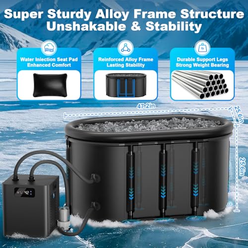 Ice Bath Chiller & Cold Therapy Tub Kit, 1/3 HP Water Chiller with External Filter & Pump, 148Gal Ice Pod, Upgraded Ice Bath Tub with Water Chiller for Cold Therapy
