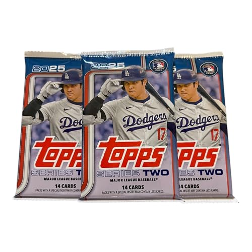 Topps 2025 Series 2 Baseball MLB Trading Cards, 3 Packs, 14 Cards per Pack, 42 Cards Total