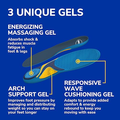 Dr. Scholl’s Energizing Comfort Women’s Everyday Insoles with Massaging Gel - Clinically Proven, All-Day Energy and Comfort Inserts, Patented Triple Gel Design, Shock Absorbing, Arch Support: 2 Pairs