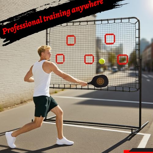 Pickleball Practice Rebounder Trainer for Solo Practice， Portable Pickleball Training Equipment with Adjustable Angles ， 2in1 Trainer Dink Master Board Net for Drills ，Improve Serving & Volley Skills