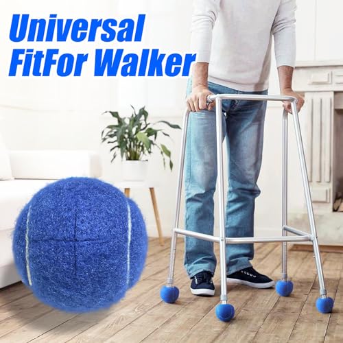 ZUJEAM Tennis Balls for Walkers, Pre Cut Walker Glide Balls for Chairs, Desks, Furniture Legs and Floor Protection, Heavy Duty Long Lasting Felt Pad Glide Coverings - 4PCS Gray