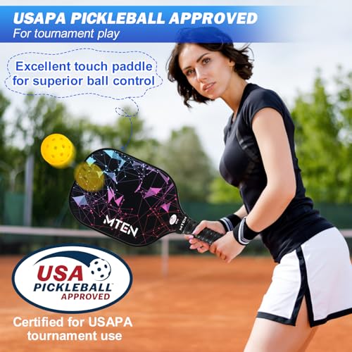 Pickleball Paddles, USAPA Approved Pickleball Paddles Set of 4, Pickleball Set with 4 Pickleball Rackets, Portable Carry Bag, 4 Grip Tapes, Pickle Ball Paddle Set for Men Women
