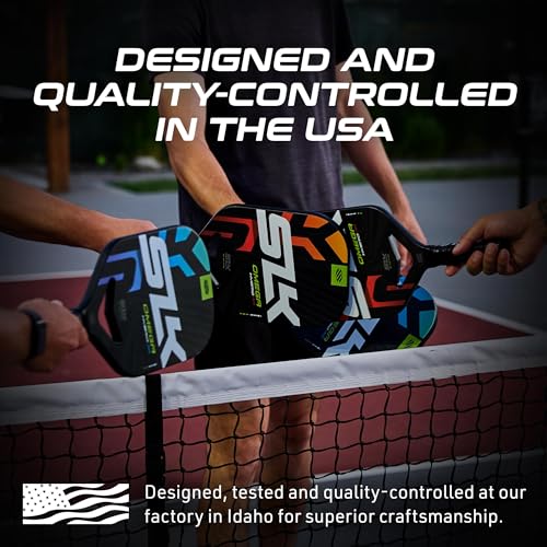 Selkirk Sport SLK Omega Hybrid Air Elongated Pickleball Paddles | Carbon Fiber Pickleball Paddle with Polymer Core | Aerodynamic Open Throat Design for Power and Control | ProSpin+ Texture | Max Ember