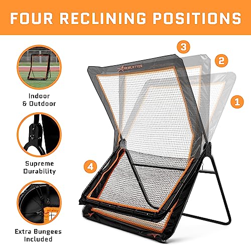 ACELETIQS Lacrosse Rebounder for Backyard 4x6 Feet Baseball Rebounder Volleyball Rebounder - Lacrosse Ball Pitchback, Throwback, Bounce Back Training Wall [Carry Bag Included]