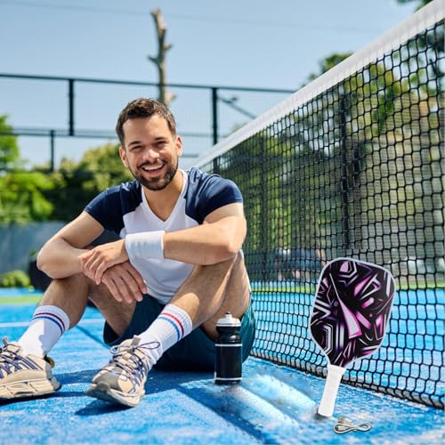 LED Pickleball Paddles - Glow in The Dark Fiberglass Racket, Light Up Pickleball Paddle | Rechargeable Nighttime Pickleball Paddle Set, Bright Illuminated Pickleball Paddle for Play Advanced Players