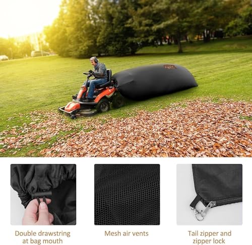 Keeswin 2025 Upgraded Large Lawn Tractor Leaf Bag, 78.7"x 51.1" Capacity Leaf Collector, Grass Catcher Bag for Fast Leaf Collection, Heavy Duty Leaf Grass Collection Bagger, Fits for Most Riding Lawn