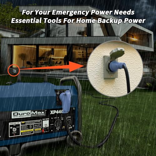 PlugSaf 50 Amp Generator Cord, 15FT 50 Amp RV Extension Cord with Twist Lock, Generator Cable 50A 4 Prong Blue, NEMA 14-50P/SS2-50R Heavy Duty STW Wire for RV Camper & House