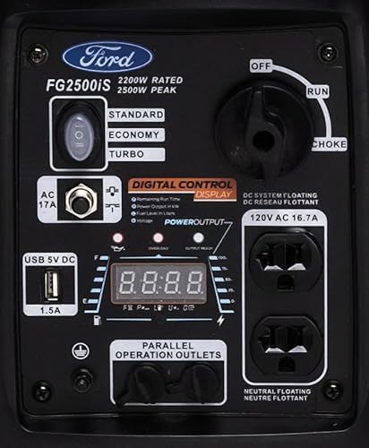 Ford 2300 Watt Gas Inverter Generator, Small Portable & Quiet, Home Use, Camping, Outdoor, CARB Compliant, Parallel Capability, Built Ford Tough, Generadores De Gasolina Silencioso, FG2300IS