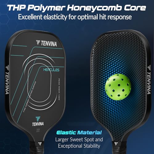 NHYHN TENVINA Pickleball Paddle, Multi-Layer T700SC Textured Carbon Fiber Pickleball Paddle, 13MM Thicknesses Core, Strong Power and Spin Surface, USAPA Approved Pickle Ball Paddle