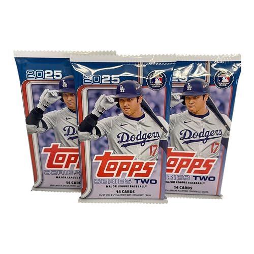 Topps 2025 Series 2 Baseball MLB Trading Cards, 3 Packs, 14 Cards per Pack, 42 Cards Total