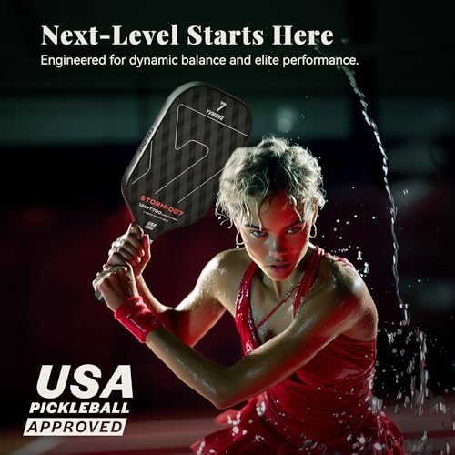 YVmove Pickleball Paddle with T700 Raw Carbon Fiber Surface & 16mm STR-Core Power Polymer Core, Premium Pickle Ball Racket Designed for Ultimate Spin & Consistency, USAPA Approved