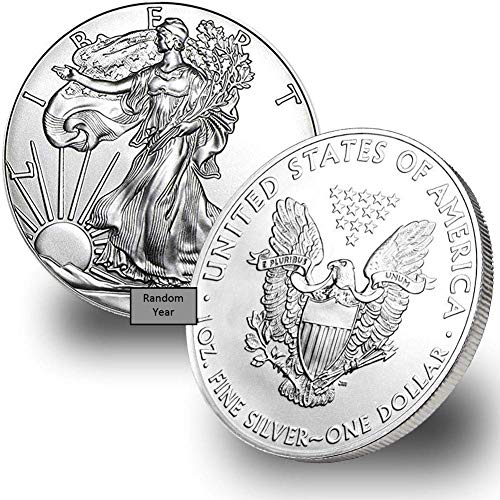 1986 - Present (Random Year) Lot of (5) 1 oz Silver American Eagle Coins Brilliant Uncirculated (Type 1 or 2) with Certificates of Authenticity $1 Seller BU