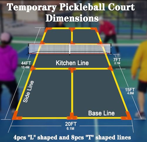 Portable Pickleball Set - Wheeled Net, 4 Fiberglass Paddles, 8 Balls, Court Marking Kit, Carry Bag