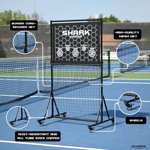 shark athletics Pickleball Practice Rebounder Backyard & Indoor - Portable Pickleball Rebounder - Premium Pickleball Practice Board - Pickleball Wall for Practice - Pickleball Backboard (Easy Setup)