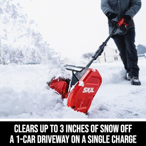 SKIL PWR CORE 20 10" Snow Shovel Kit, 20-Volt 4.0Ah Battery and 60W Charger Included - SNS1000B-13