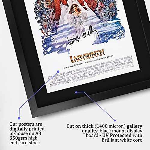 HWC Trading Labyrinth David Bowie 16 x 12 inch Framed Gifts Printed Poster Signed Autograph Picture for Movie Memorabilia Fans - 16" x 12" Framed