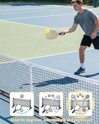 Outdoor Pickleball Net System – 22FT Regulation Net for Driveway with HeavyDuty Metal Frame, 4 Paddles, 4 Outdoor Balls & Carry Bag, Weather Resistant, Portable for Backyard, Park, Beach & Camping