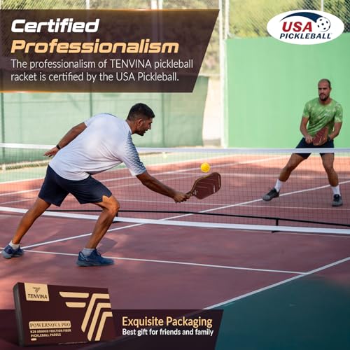 TENVINA Pickle Ball Paddle, 2025 POWERNOVA PRO K29 Aramid and Carbon Textured Fiber Pickleball Paddle, Thermoformed Pickleball Paddle with Larger Sweet Spot, Ultimate Spin and Control for Athlete