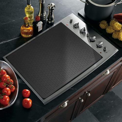 YUHFERA Stove Top Cover for Electric Stove - Silicone Stove Mat for Glass Top, Glass Cooktop Protector For Kitchen,Multi-functional Oven Covers for Electric Stove (Black,28 x 20)