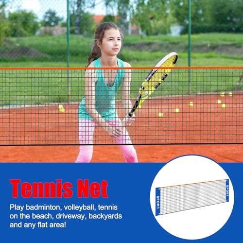 Eastgoing 10 ft Mini Portable Soccer Tennis Net | Pickleball Net for Driveway Backyard. Easy Assemble Beach Tennis Net -（Only Net）