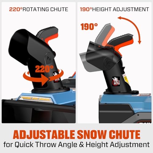 SENIX 60V 21" Auger-propelled Cordless Snow Blower, Steel Auger, 3500W Brushless Motor, Heated Handle,13" Depth, 45FT Throw Distance, LED Lights, 16000mAh Batteries & Dual Port Charger,1200lbs/min