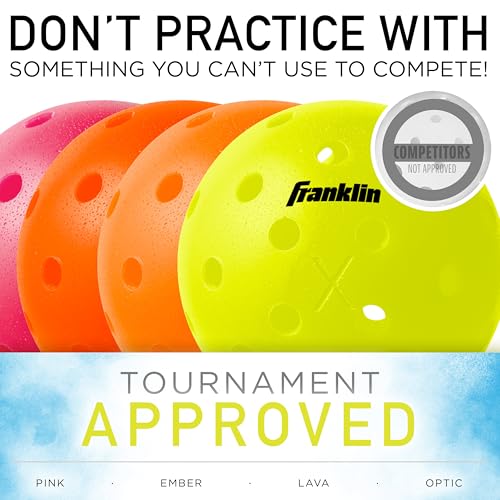 Franklin Sports Half Court Size Pickleball Net - Includes 10ft Net, (4) Paddles, and (6) X-40 USA Pickleball Approved Pickleballs, Red