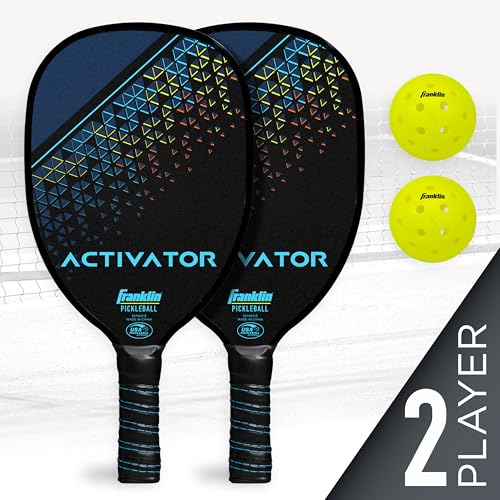 Franklin Sports Activator Pickleball Paddle and Ball Set - (2) Wooden Rackets + (2) X-40 Balls - 2 Player Paddle Set - USA Pickleball (USAPA) Approved
