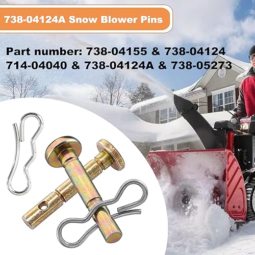 Qloby 20 Pack Upgraded Shear Pins and Cotter Pins for Snowblower, 738-04124A and 714-04040 Replacement Shear Pin Kits Compatible with MTD Craftsman Cub Cad Troy Bilt SnowBlowers
