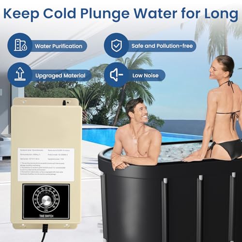 Fuceter 2000mg/h Ozone Generator Cold Plunge with Timer, Ozone Generator Water Keep Cold Plunge, Ice Bath, Spa, Hot Tub, Pool Clean and Fresh for Long Time