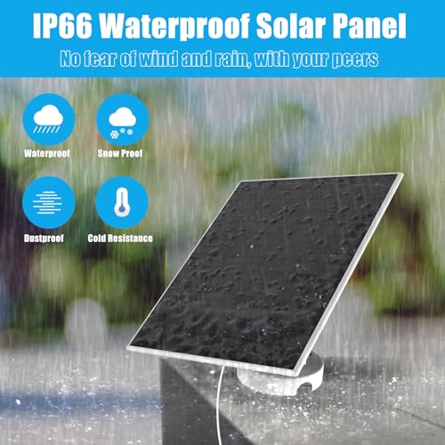 6W Solar Panel Compatible with Google Nest Camera Outdoor & Indoor (Battery Version), Solar Power Charger for Google Nest Cam with Indicator Light,13ft Cable IP66 Weatherproof Solar Panel