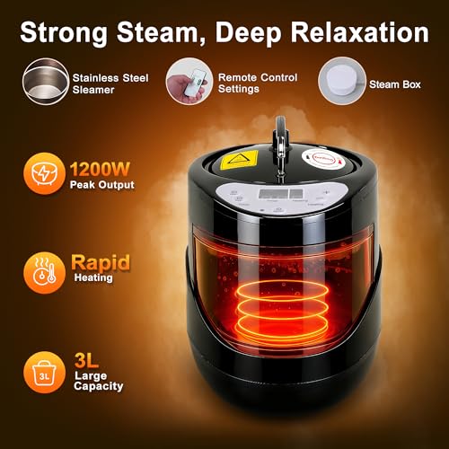 HyberVital Sauna Box, Portable Sauna for Home, Large Sauna Tent with 3.0L Steamer for Full Body SPA, Easy Assembly Quick Heat-Up Sauna Experience