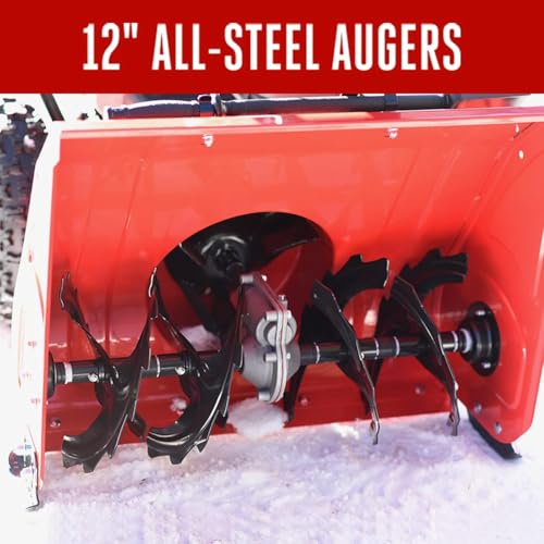 PowerSmart 24-Inch Self-Propelled Two-Stage Gas Snow Blower with 208cc B&S Engine, Electric Start, 13-Inch Snow Tires, Handle Warmer, and LED Lights