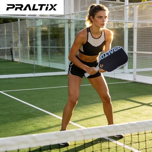 Praltix T700 Carbon Fiber Pickleball Paddles - USAPA Standard, Thermoformed Polypropylene Core, Anti-Slip Comfort Grip, Large Sweet Spot for Power Play, Intermediate and Advanced Players