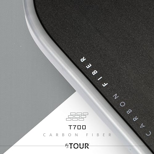 Franklin Sports Pro Pickleball Paddles - FS Tour Series Carbon Fiber Paddles - Official USA Pickleball (USAPA) Approved Rackets - Dynasty Pro Player - 16mm Polymer Core - Gray