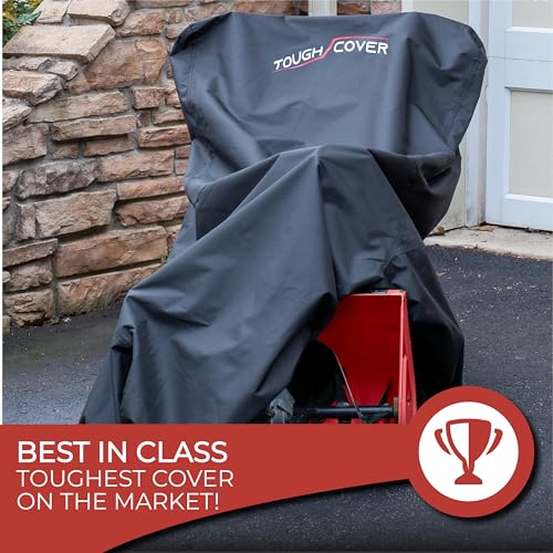 Tough Cover Snow Blower Cover - 600D Marine Grade Fabric, Snowblower Covers Waterproof Outdoor, Heavy Duty Snow Thrower Cover Universal Fit for EGO, Honda, Ariens, Ryobi, Troy Bilt, and PowerSmart