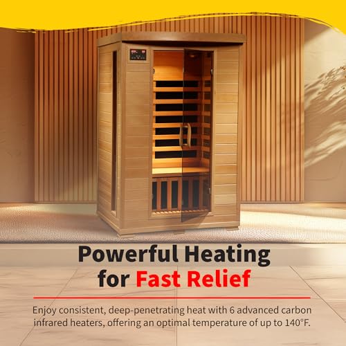 Blue Wave Coronado 2-Person Hemlock Deluxe Infrared Sauna with 6 Carbon Heaters