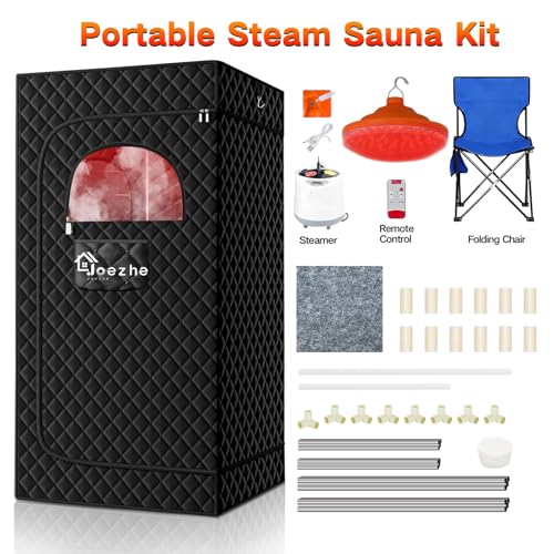 Joezhe Infrared Sauna Box,Portable Steam Sauna Tent for Home,Personal Sauna Room with Remove Control,at Home Sauna Full Body,1200W 3L,with Infrared Iight, for Women&Men