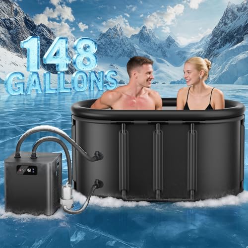 Ice Bath Chiller & Cold Therapy Tub Kit, 1/3 HP Water Chiller with External Filter & Pump, 148Gal Ice Pod, Upgraded Ice Bath Tub with Water Chiller for Cold Therapy