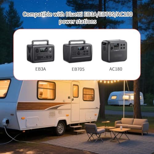 2 Pcs DC 8020 to DC 7909 Adapter, 90 Degree Solar Panel Connector Adapter Compatible with Bluetti EB3A/EB70/EB70S/AC180 & Jackery 240/290/300/500/550/1000 Portable Power Station Accessories