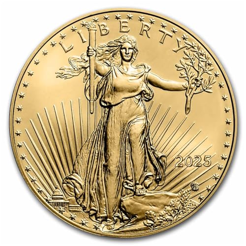 2025 American Gold Eagle 1/10th Ounce Coin .9167 Fine Gold in Black Tetra Holder - Smyrnacoin - Dollar Uncirculated