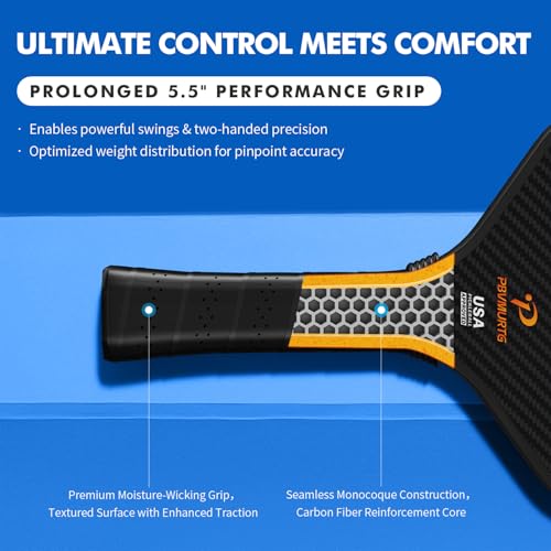 Pbvmurtg Carbon Fiber Pickleball Paddles, Thermoformed T7003K Raw Carbon Textured Pickleball Racket USAPA Approved Paddle –16mm Roar-Powered Core, Designed for Ultimate Spin,Power, Control& Balance.
