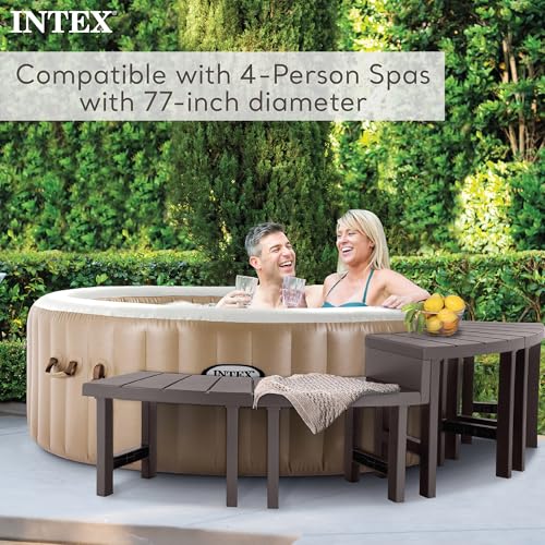 Intex Set of 4 PureSpa Benches, 2 Medium and 2 Tall Bench Accessories Compatible with Inflatable Hot Tub 4 Person Spas (Bench Accessories Only)