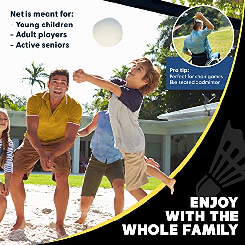 BOULDER Portable Badminton Pickleball Net - Foldable / Extendable Poles for Multiple Sports Heights (UP to 5 ft) - Ideal for Tennis, Pickleball, Soccer Tennis - Easy Setup (Black, 10 FT)