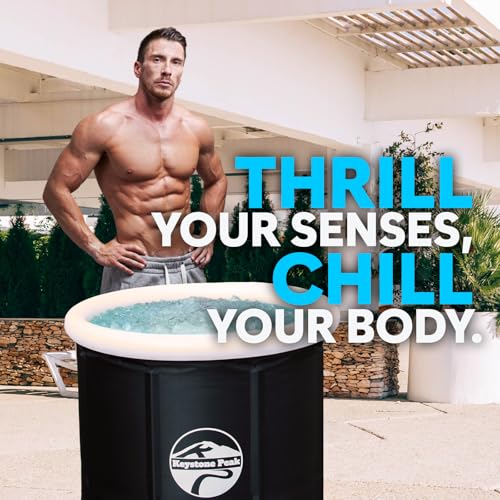Keystone Peak Cold Plunge Tub – Portable Ice Bath Tub for Athletes & Adults – Inflatable Bathtub for Cold Water Therapy, Sports Recovery & Wellness – Outdoor & Indoor Use – 5-Year Assurance