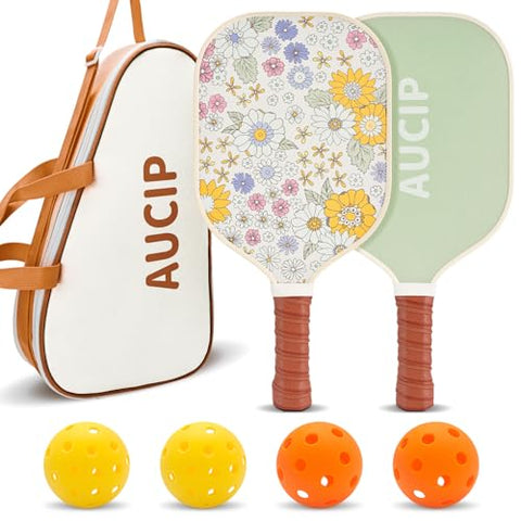 Pickleball Paddles, USAPA Approved Pickleball Paddles Set of 2, Durable Fiberglass Pickleball Set with 2 Pickleball Rackets, 4 Pickleball Balls, 1 Pickleball Bag