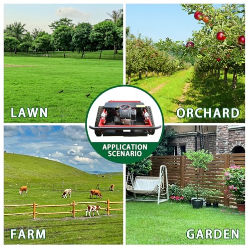 Remote Controlled Lawn Mower,31.5In Cutting Width,Automatic Robotic Lawn Mower for 50°Slope,1.2 Acre per Hour Mowing Capacity,Adjustable Cutting Height