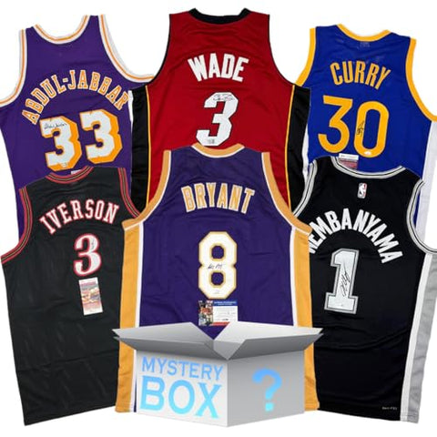 Random Autographed/Signed Basketball Jersey Mystery Box with PSA JSA or Beckett COA