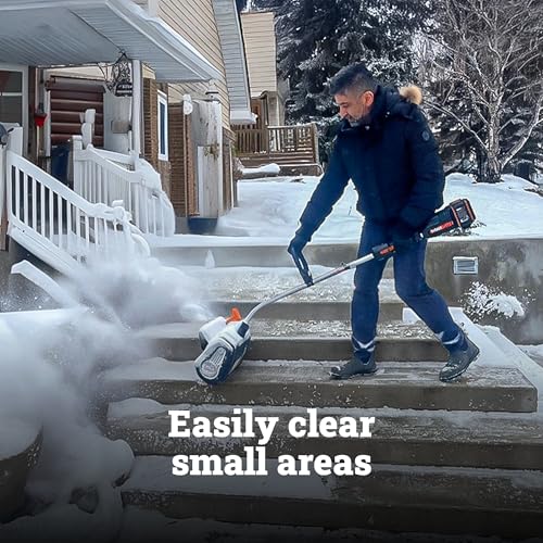 WORX Nitro 40V 12'' Cordless Snow Shovel, Electric Snow Thrower for 4-Car Driveway, Snow Removal with Brushless Motor & 2 Speed Control, 2 × 4.0 Ah Batteries and Charger Included, WG460