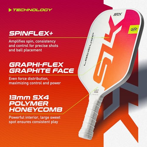 Selkirk Sport SLK Latitude 2.0 13mm Pickleball Paddle | Graphite Face with SpinFlex Surface & SX4 Polymer Core | Lightweight Pickleball Paddles for Men & Women | Control, Spin & Power | Sunset